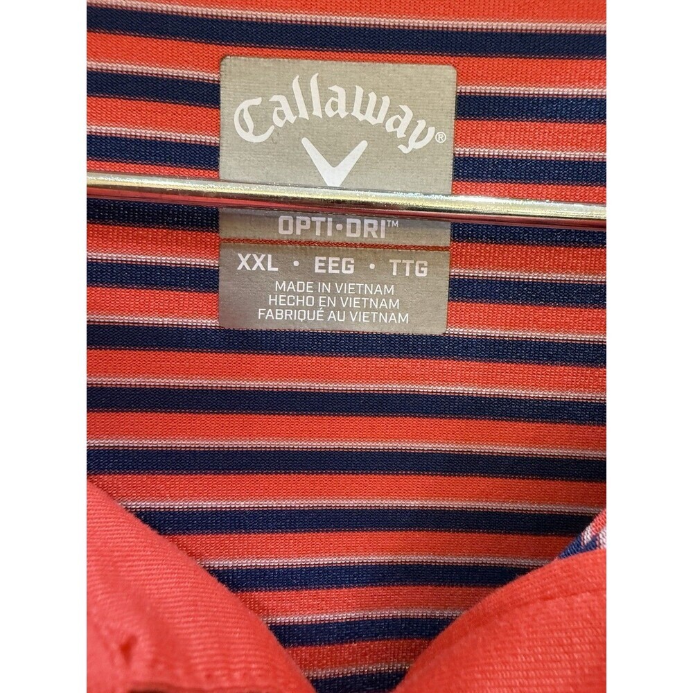 PGA Tour Men’s Set of 2 Golf Polo Shirt Sz XXL Blue Orange Striped Stretch - Picture 10 of 15